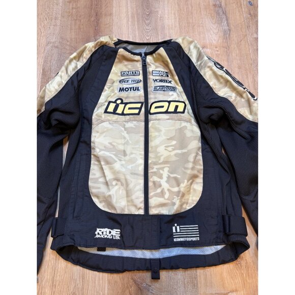Icon Motorsports Womens Motorcycle Racing Merc Stage 3 Black Camo Large - Picture 3 of 8